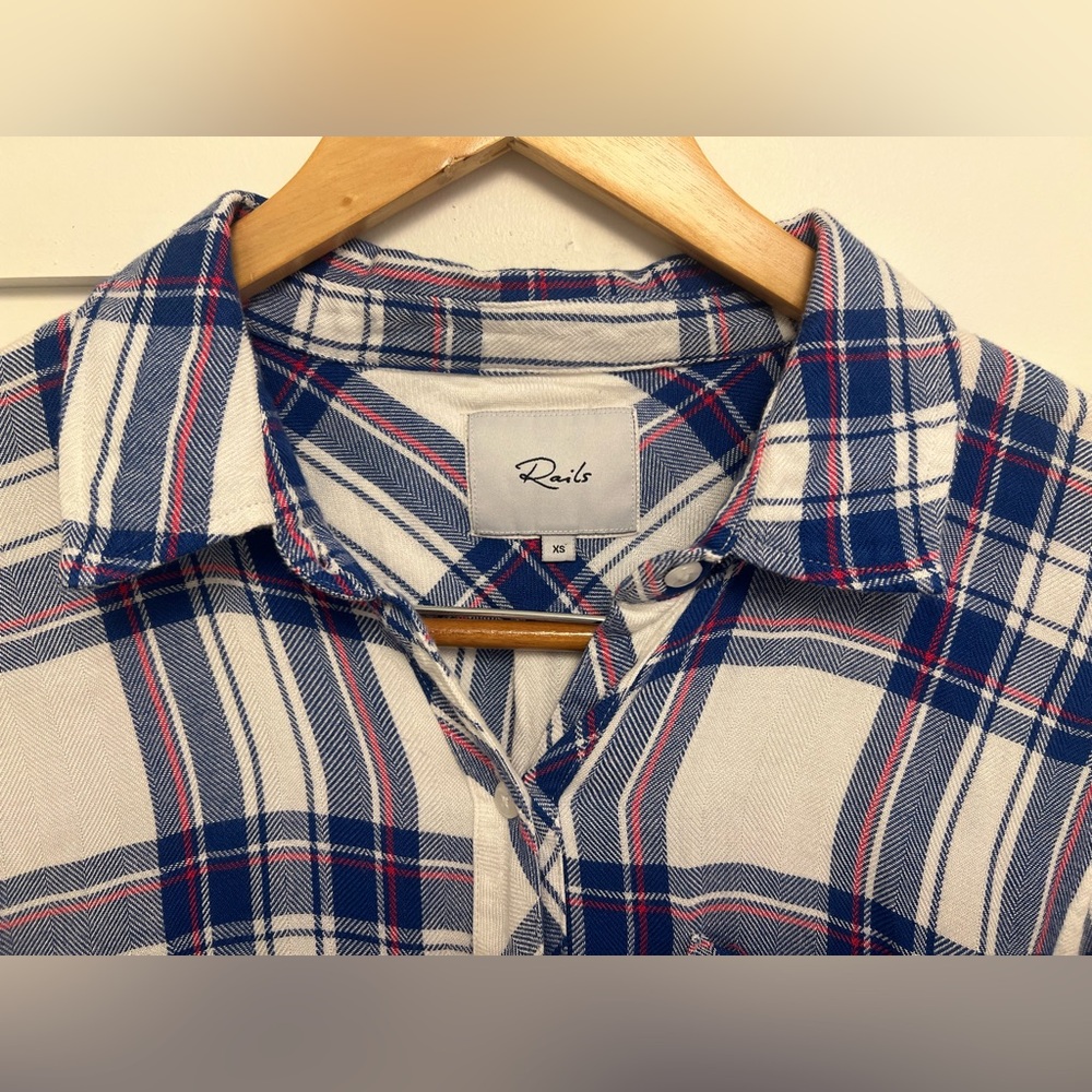 Rails White Plaid Shirt Size XS